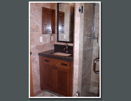 Vanity with built in medicine chest Vanity with built in medicine chest