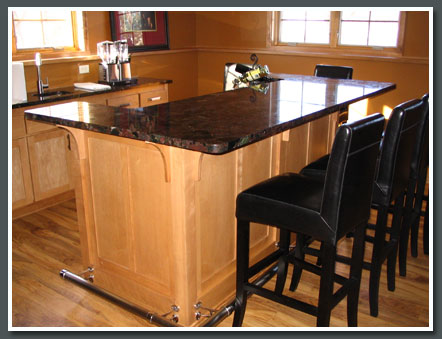 Granite Bar Top with Steel Foot Rest Granite Bar Top with Steel Foot Rest