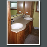 Vanity with Radius Doors